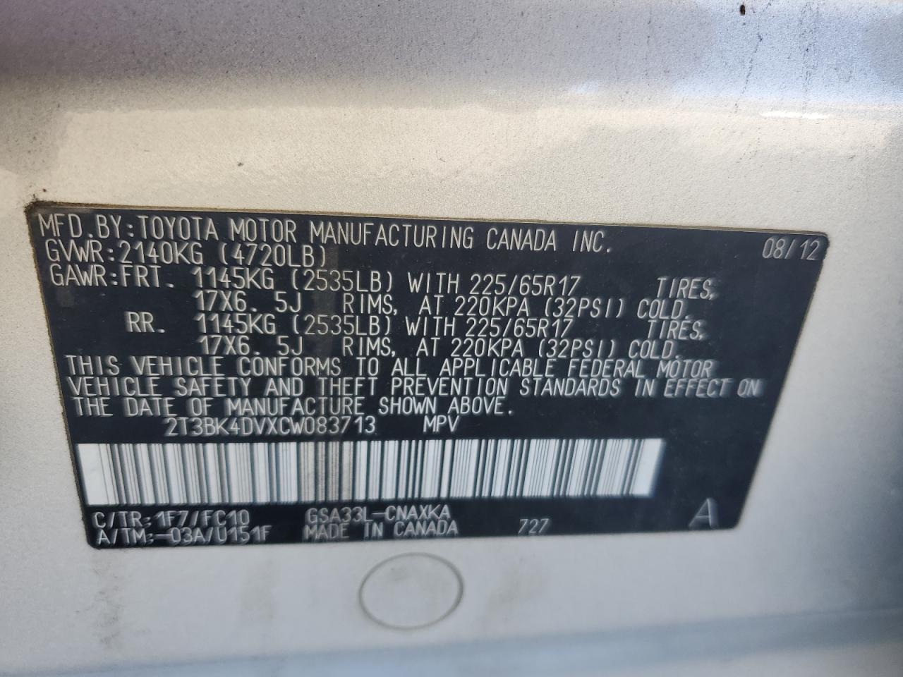 2012 TOYOTA RAV4