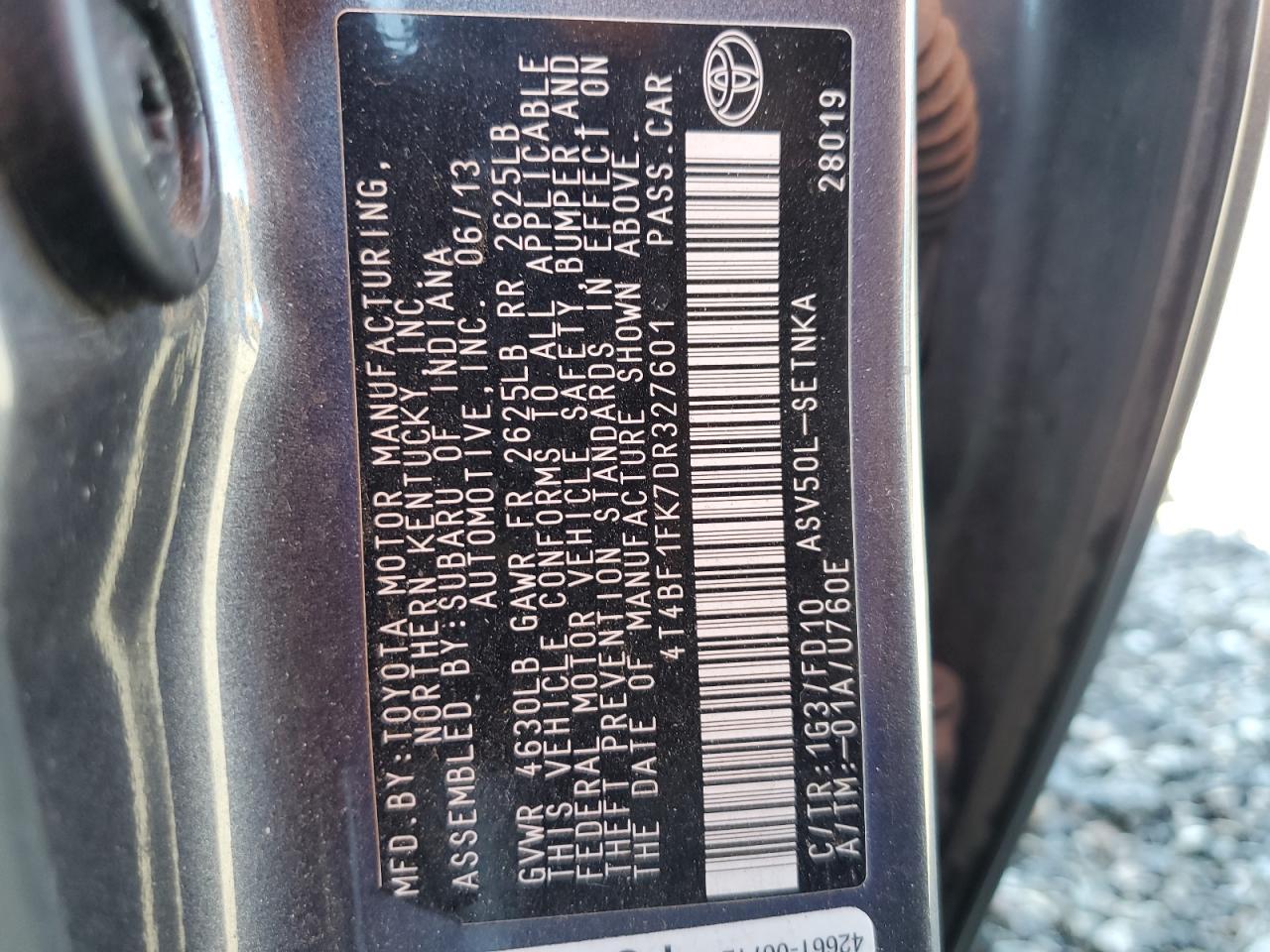 2013 TOYOTA CAMRY