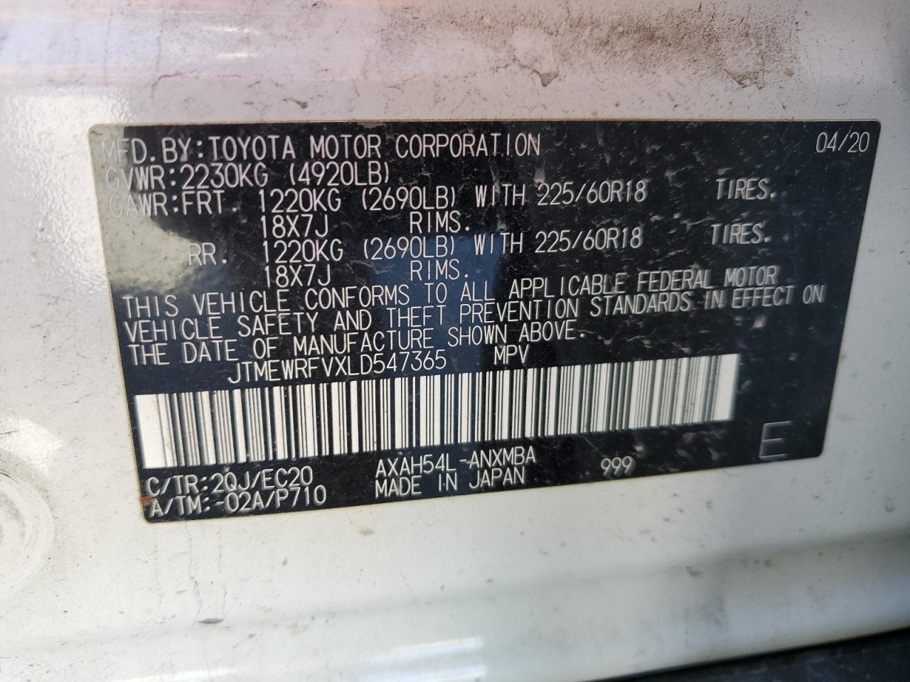 2020 TOYOTA RAV4