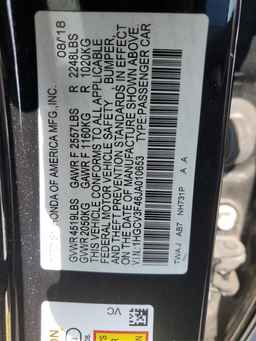 2018 HONDA ACCORD