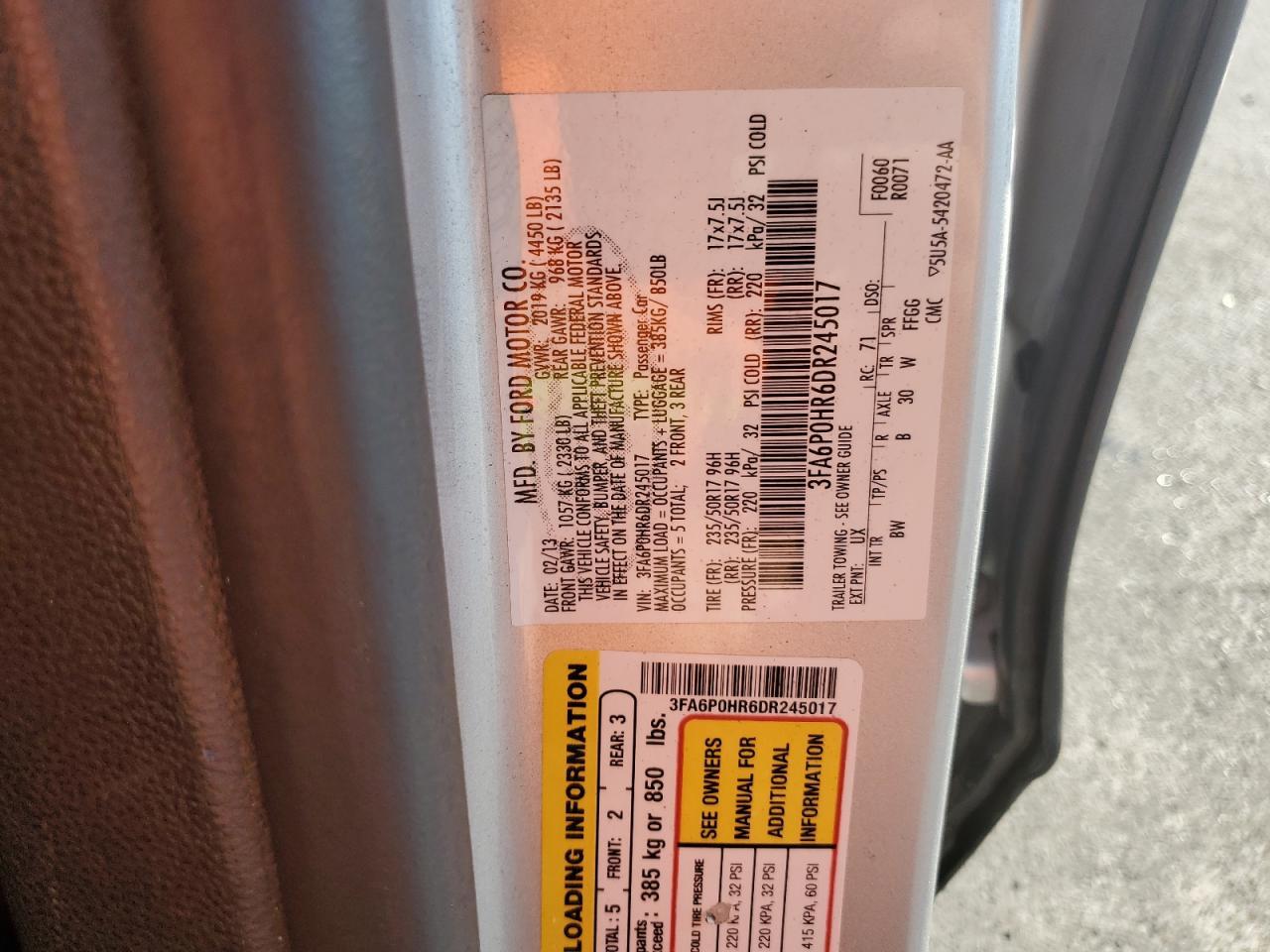 2013 FORD FUSION