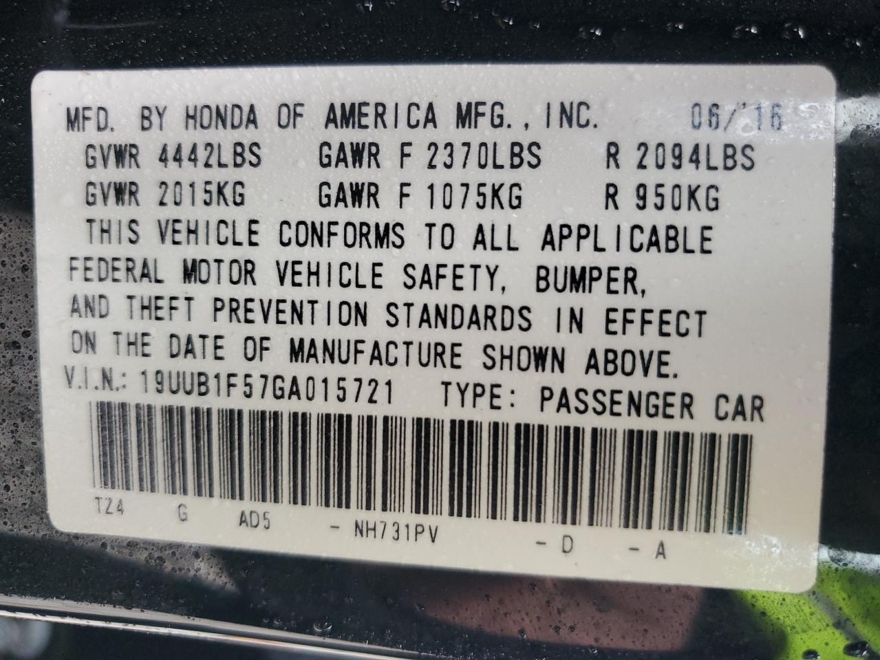 2016 ACURA TLX