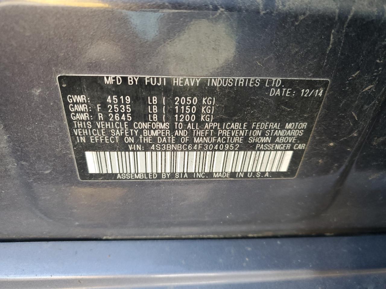 2015 SUBARU Legacy