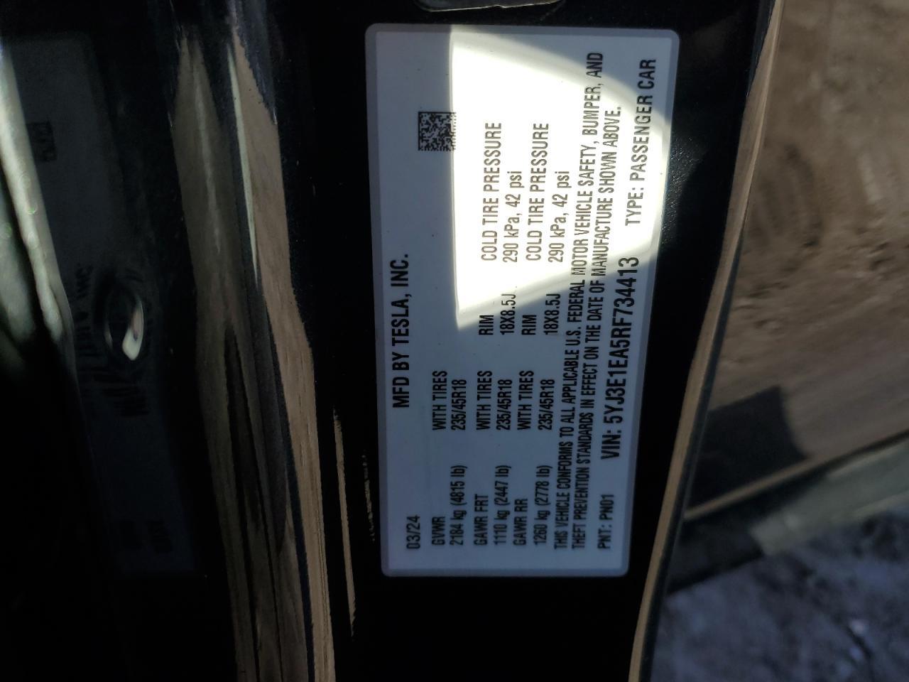 2024 TESLA MODEL 3