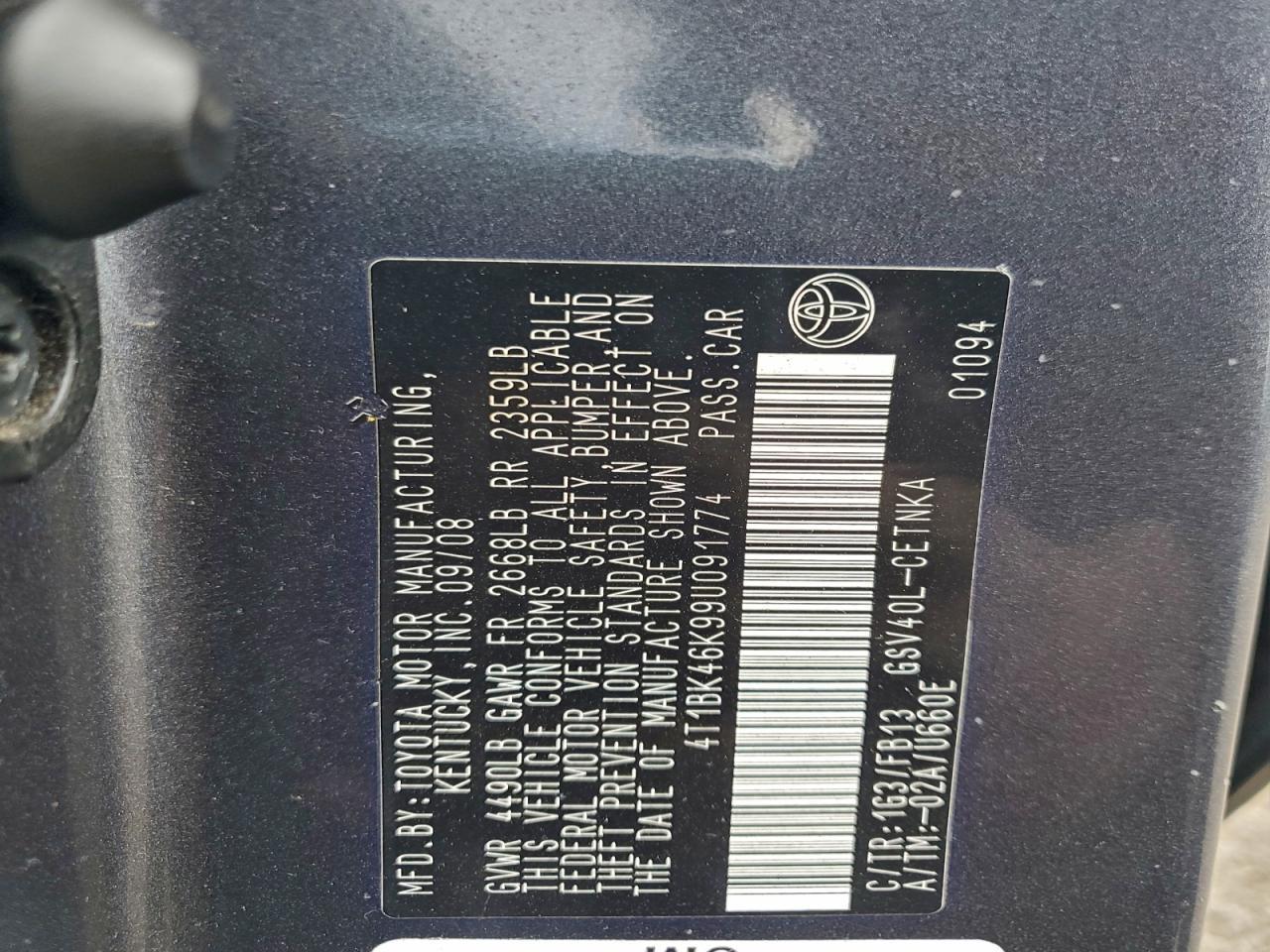 2009 TOYOTA CAMRY