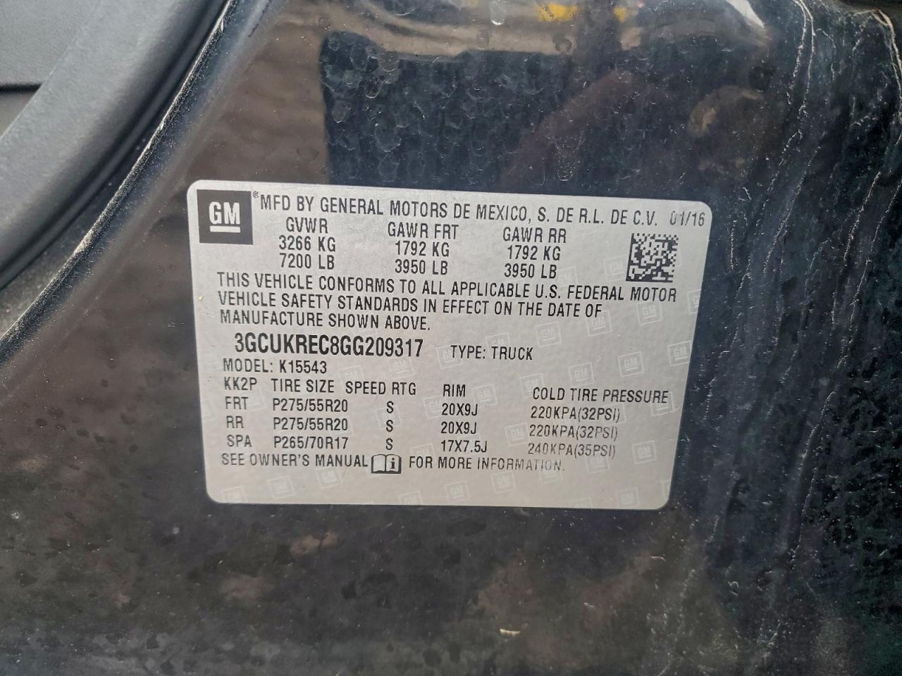 2016 CHEVROLET SILVERADO 1500