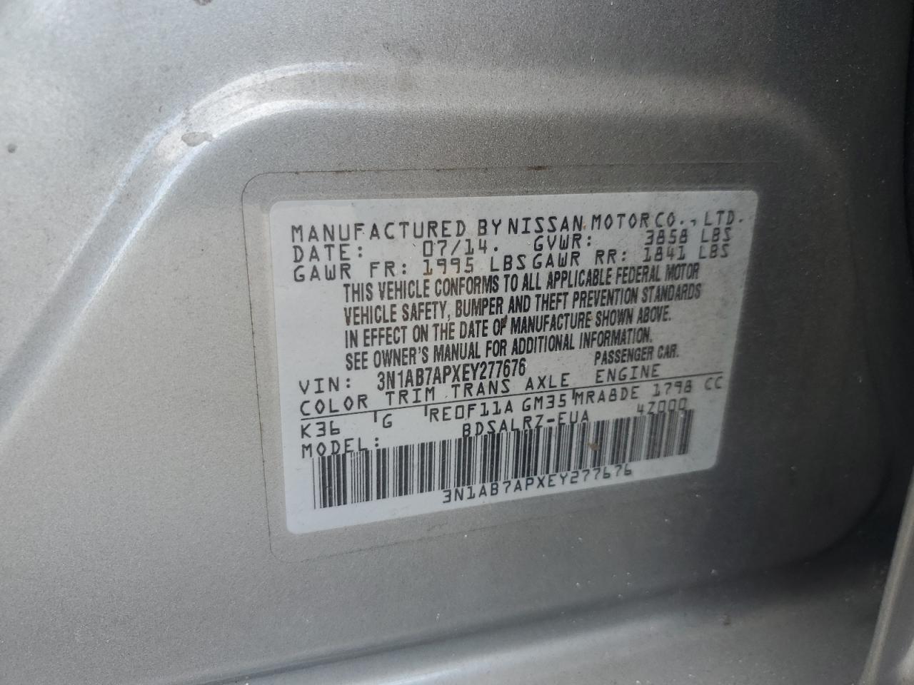 2014 NISSAN SENTRA