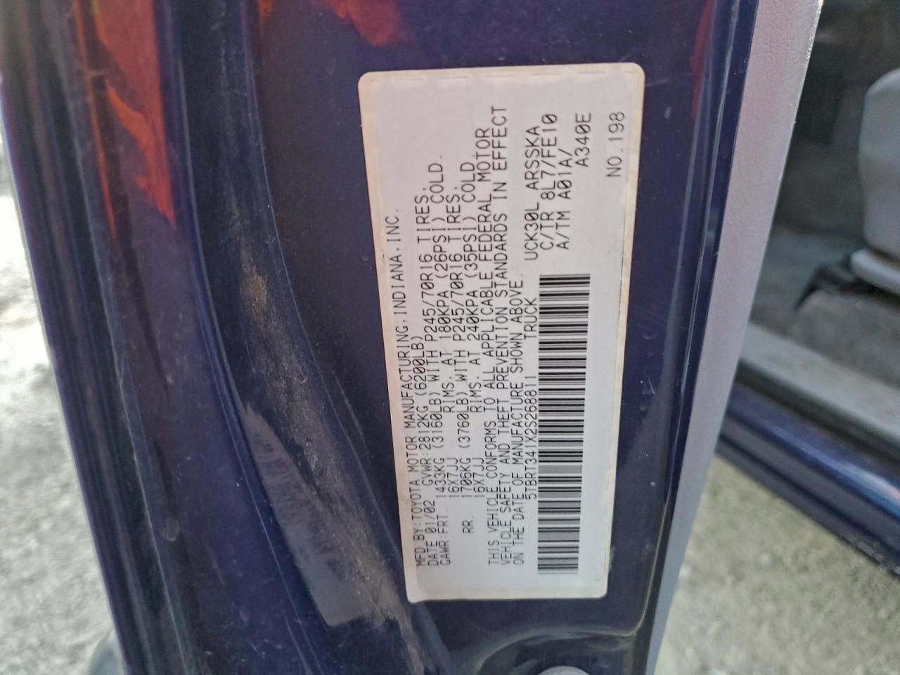 2002 TOYOTA TUNDRA