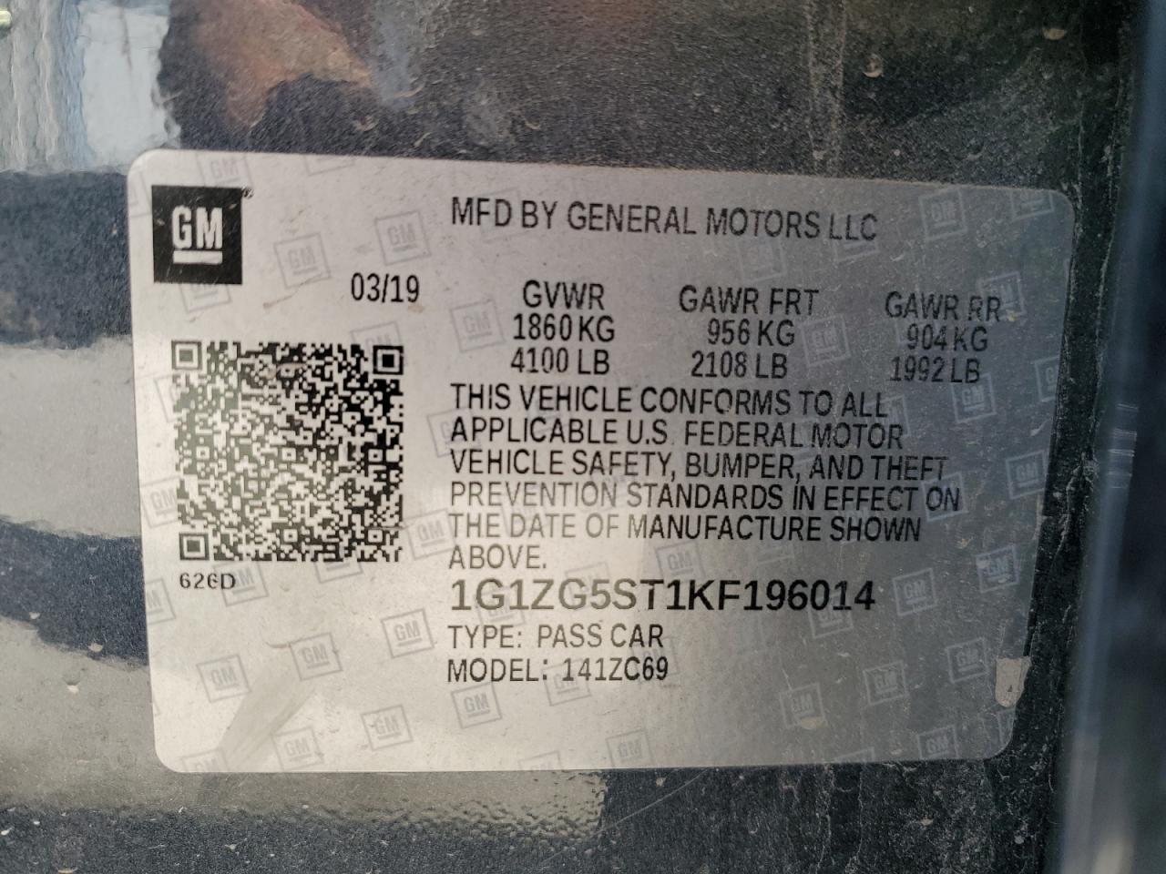 2019 CHEVROLET MALIBU