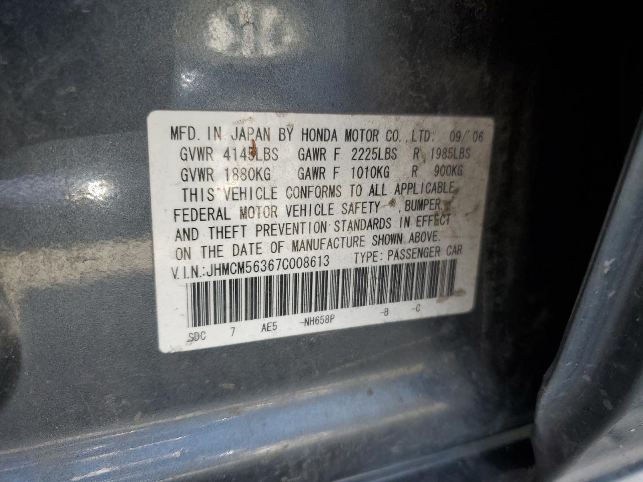 2007 HONDA ACCORD