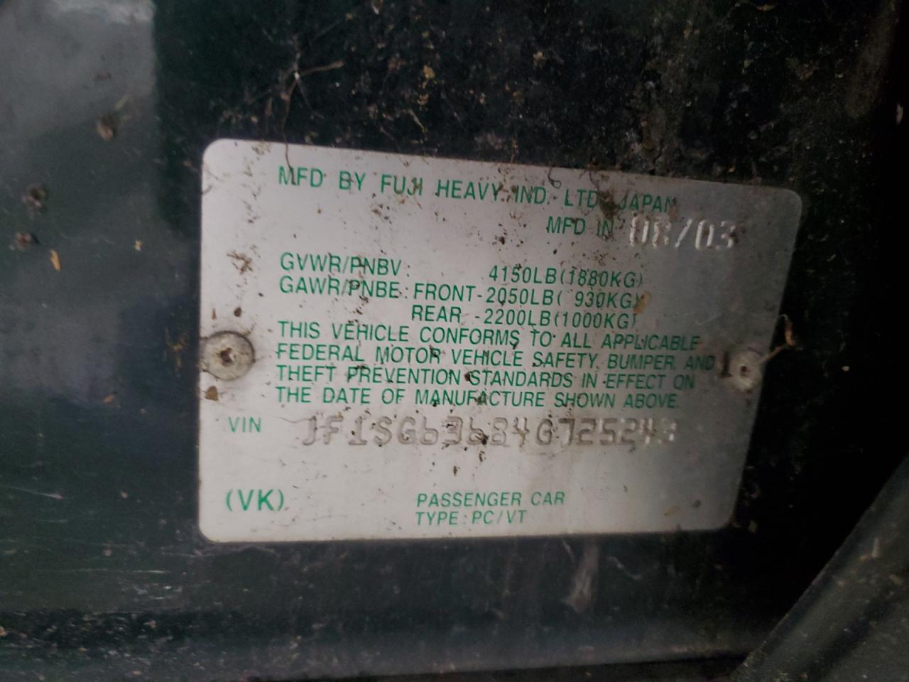 2004 SUBARU FORESTER