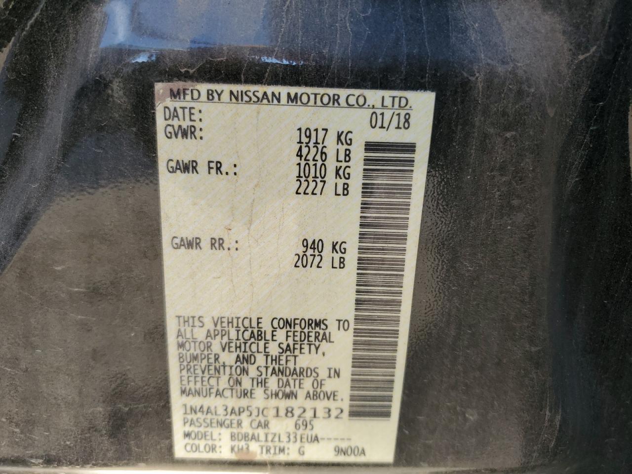 2018 NISSAN ALTIMA