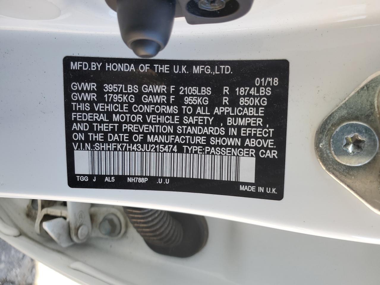 2018 HONDA CIVIC