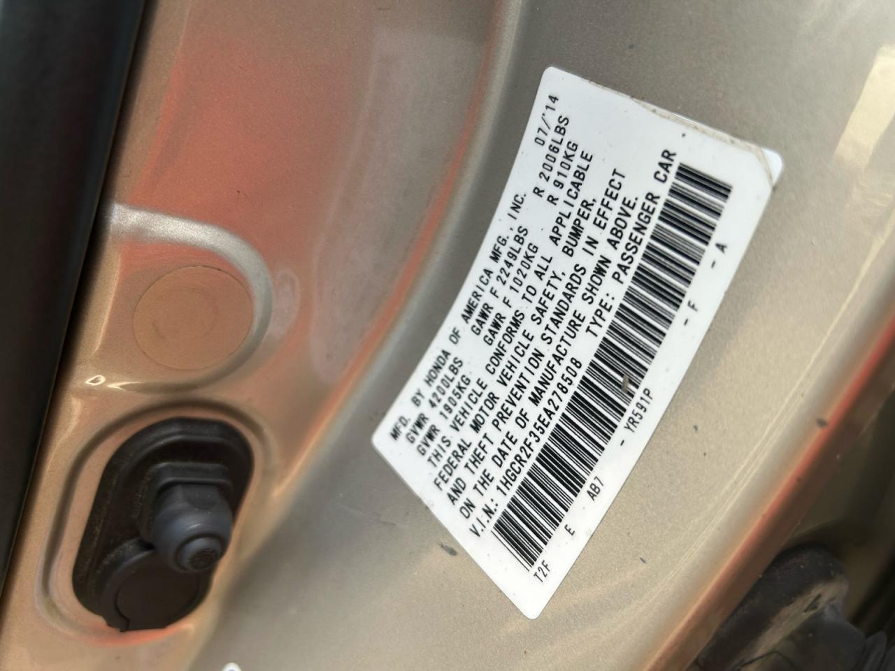 2014 HONDA ACCORD