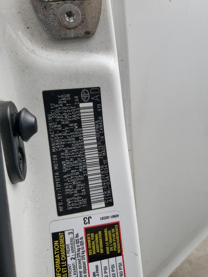 2012 TOYOTA COROLLA