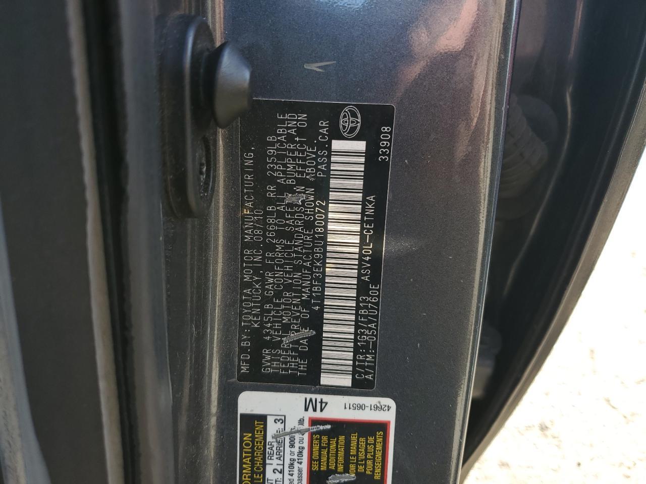 2011 TOYOTA CAMRY