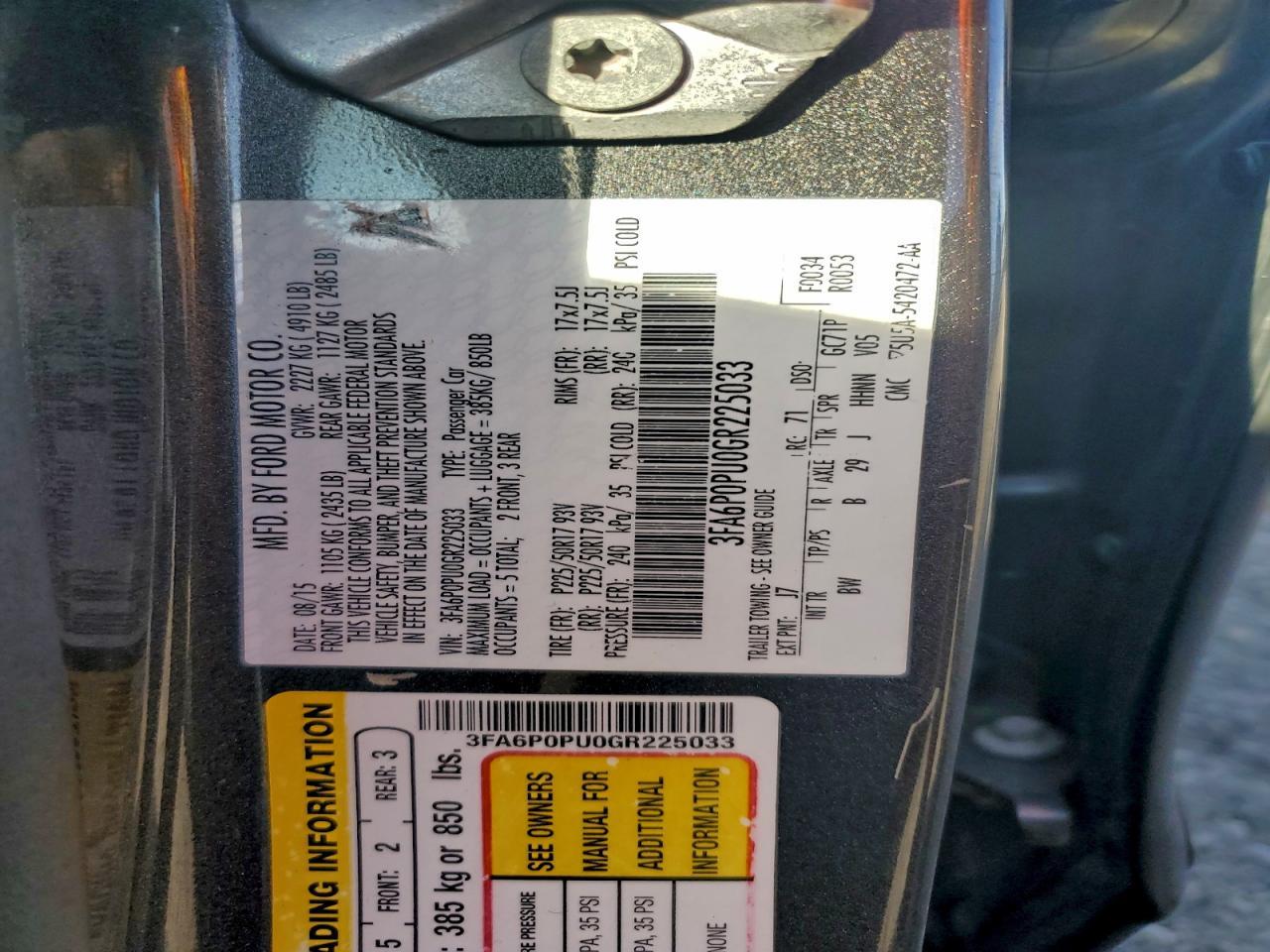 2016 FORD FUSION