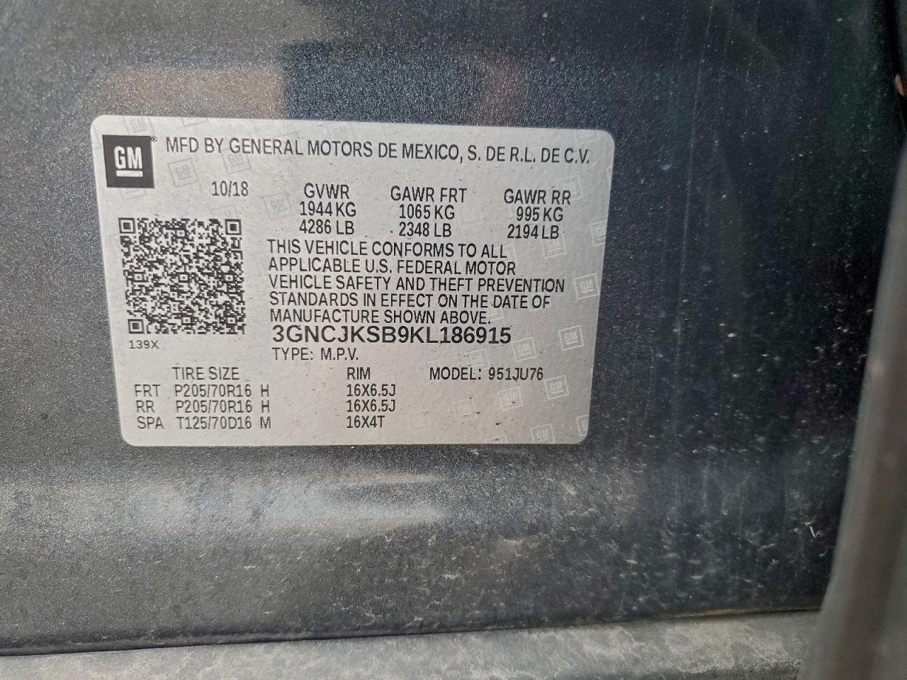 2019 CHEVROLET TRAX