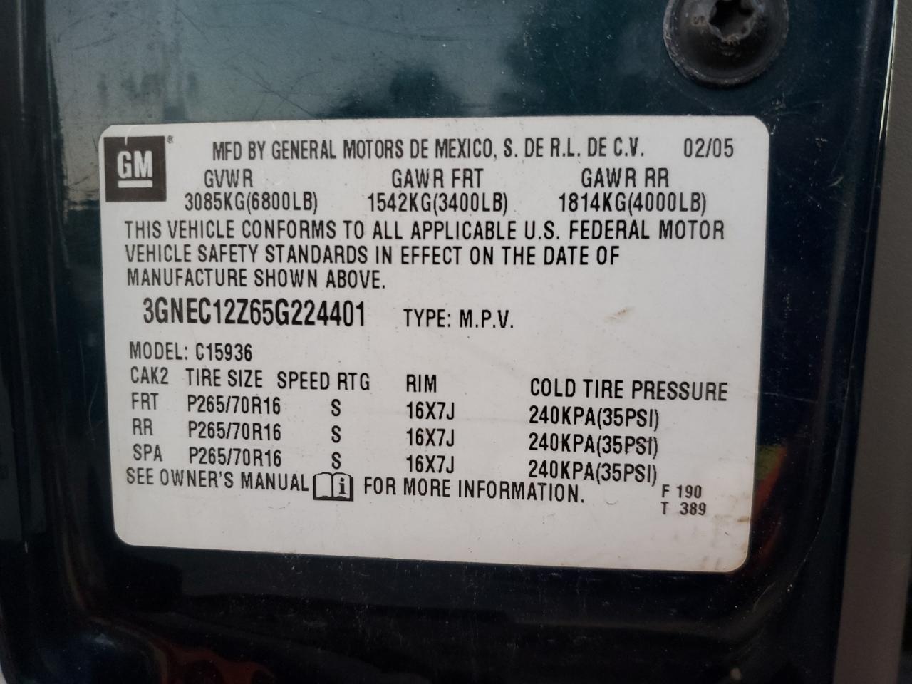 2005 CHEVROLET Avalanche