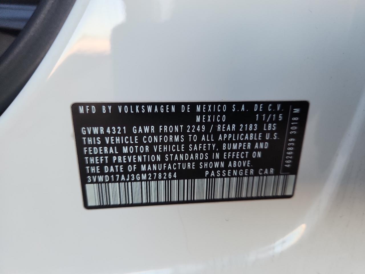 2016 VOLKSWAGEN JETTA