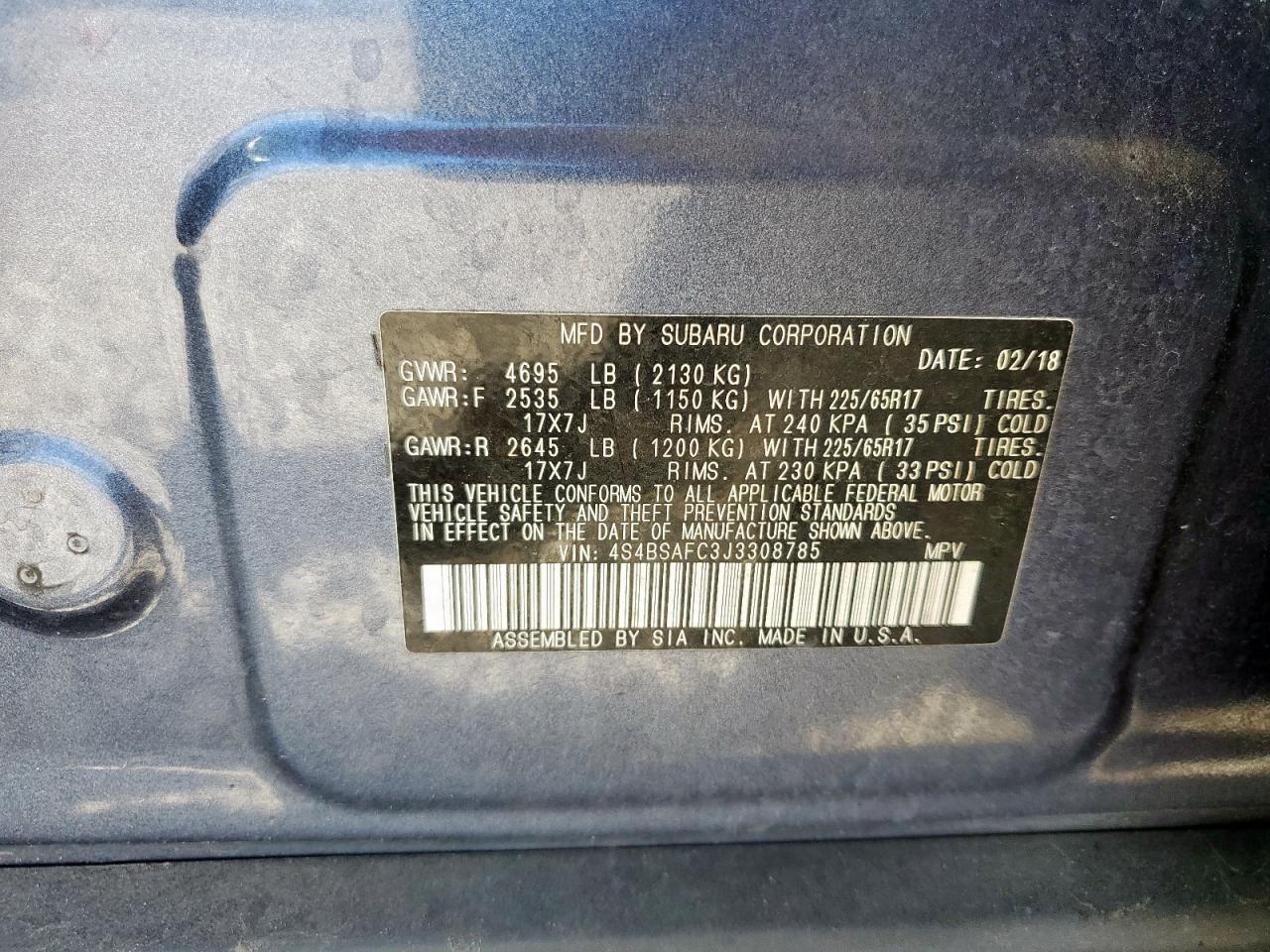 2018 SUBARU Outback