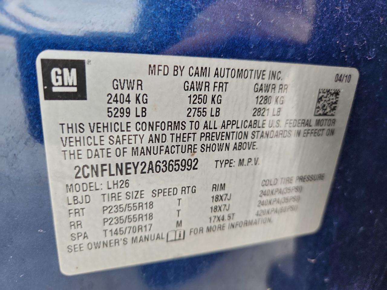 2010 CHEVROLET EQUINOX