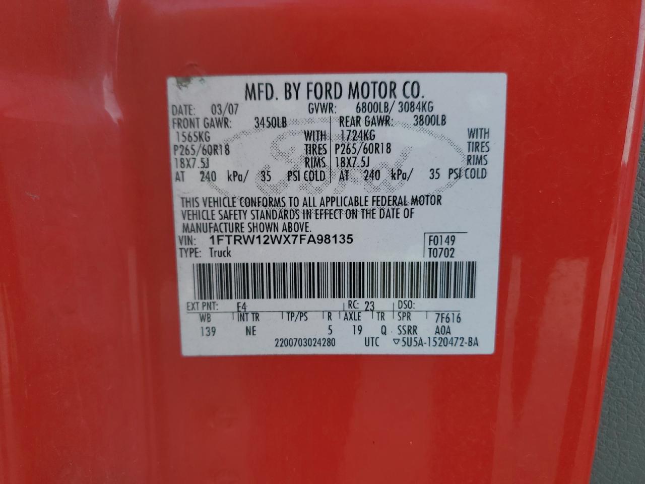 2007 FORD F-150