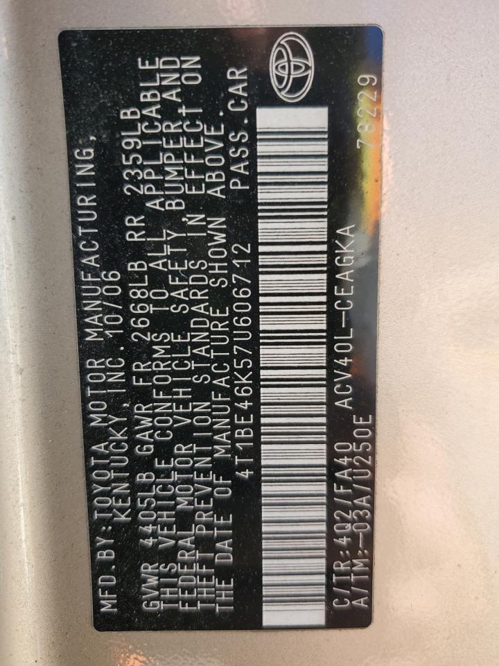 2007 TOYOTA CAMRY