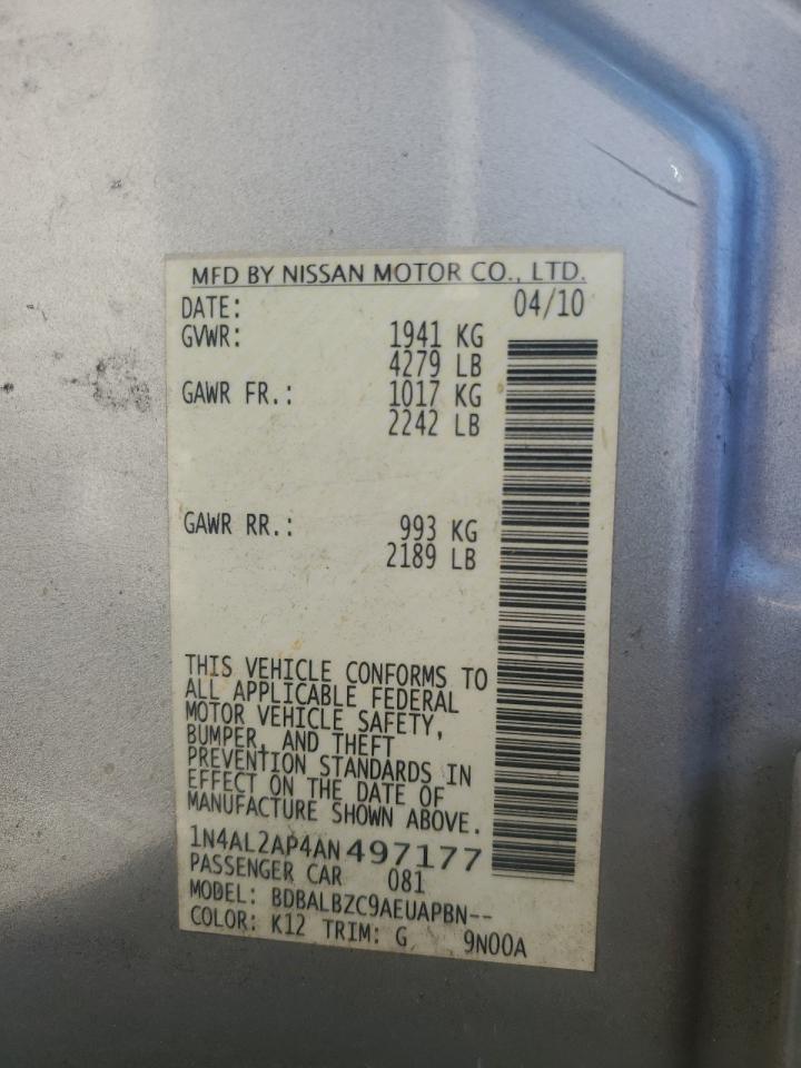 2010 NISSAN ALTIMA