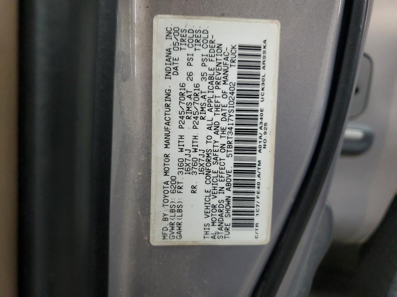 2000 TOYOTA TUNDRA