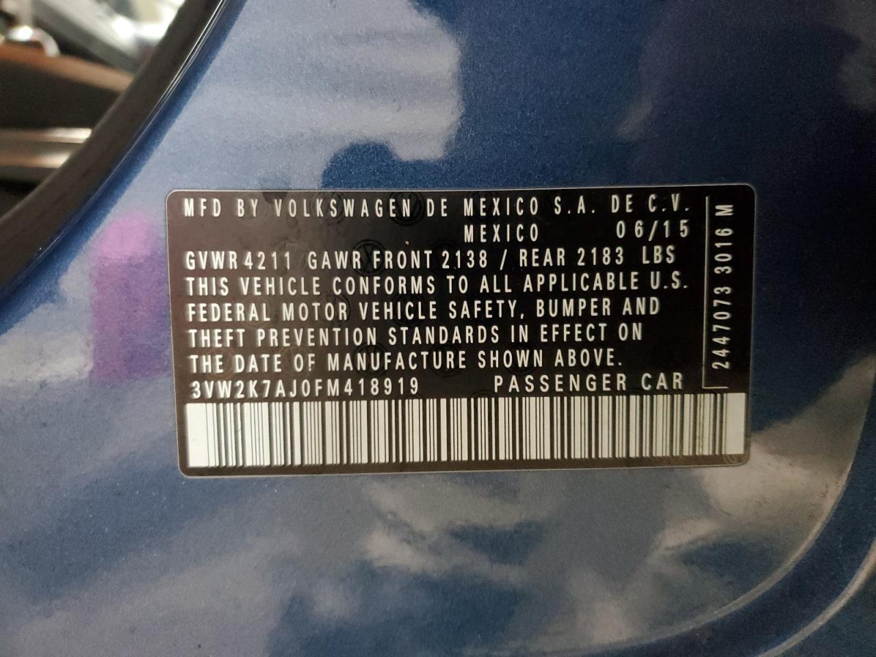 2015 VOLKSWAGEN JETTA