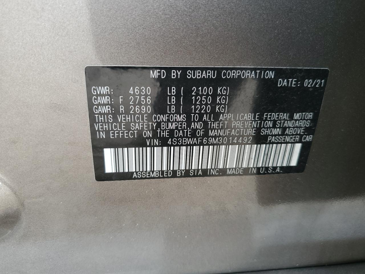 2021 SUBARU Legacy