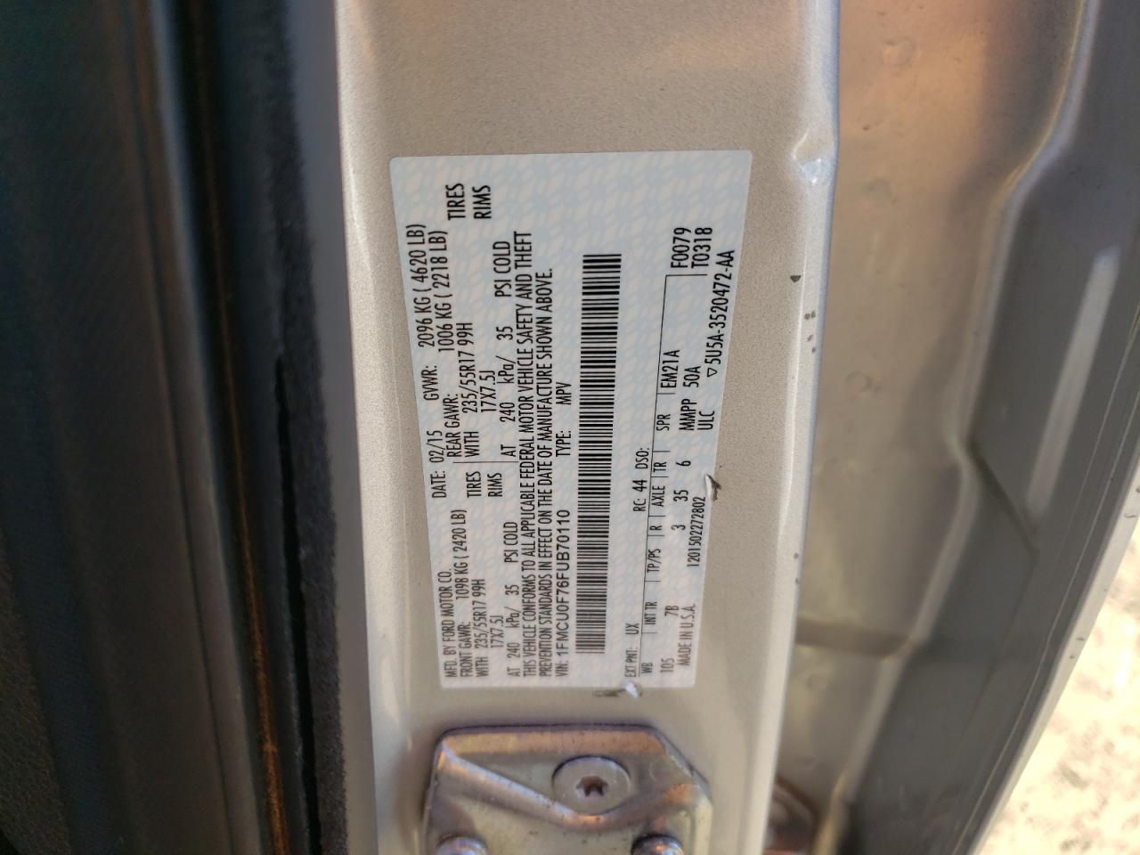 2015 FORD ESCAPE