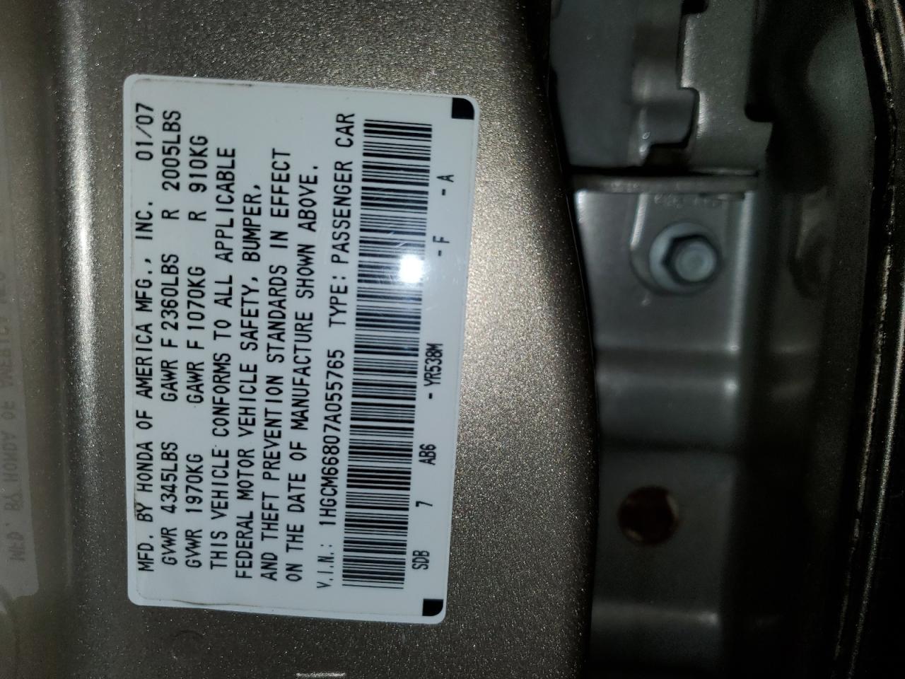 2007 HONDA ACCORD