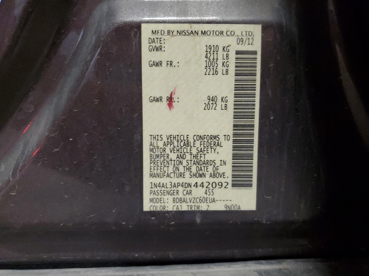 2013 NISSAN ALTIMA