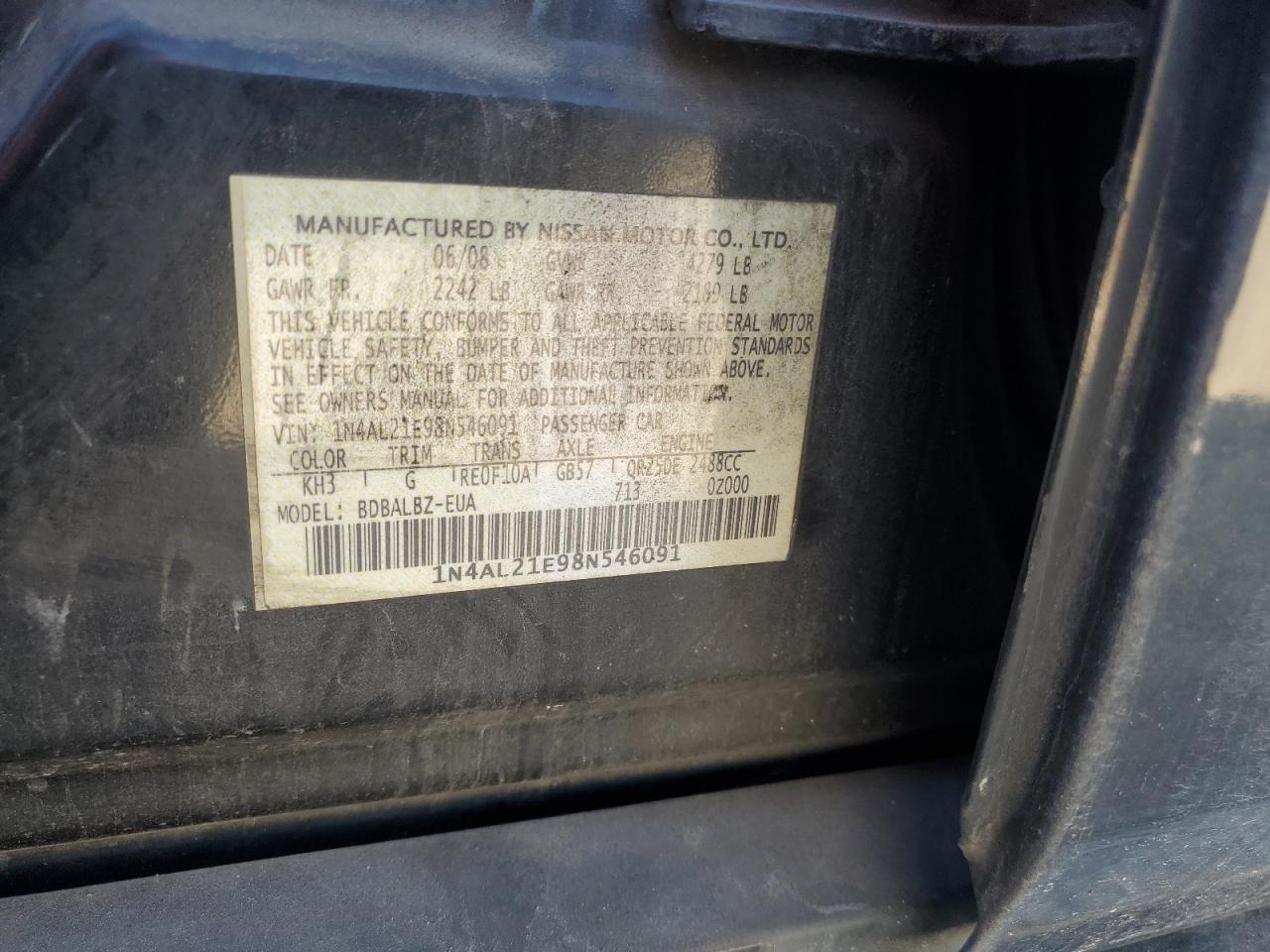 2008 NISSAN ALTIMA