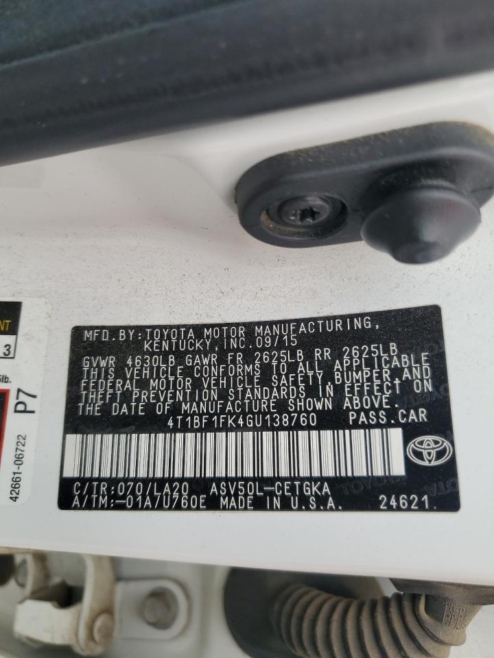 2016 TOYOTA CAMRY