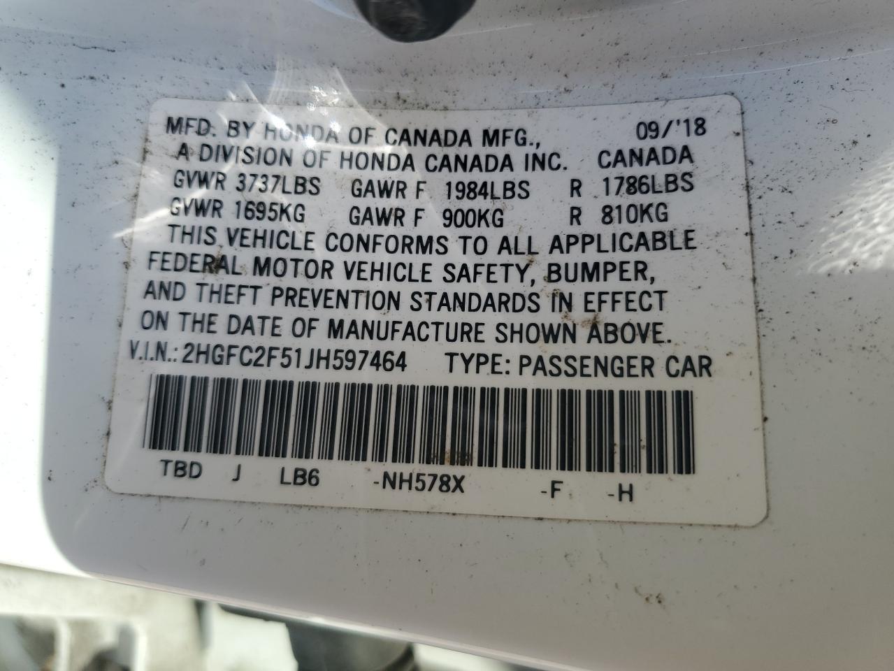 2018 HONDA CIVIC