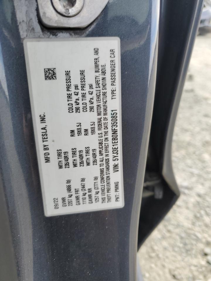 2022 TESLA MODEL 3
