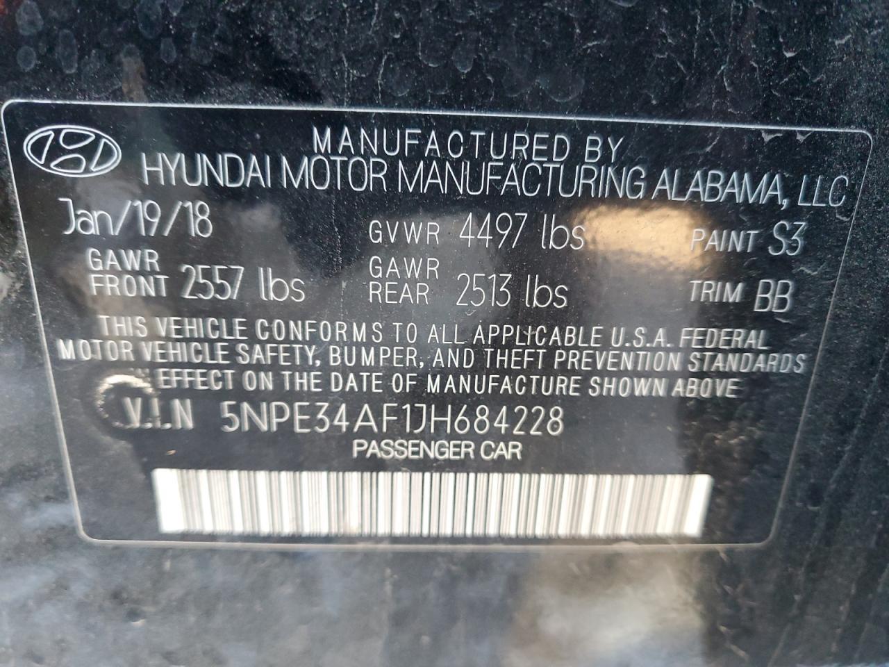 2018 HYUNDAI SONATA