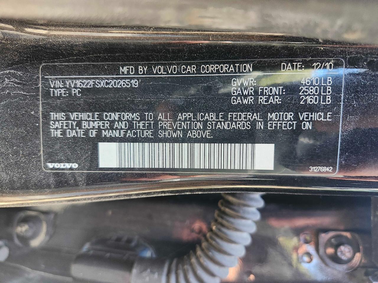 2012 VOLVO S60