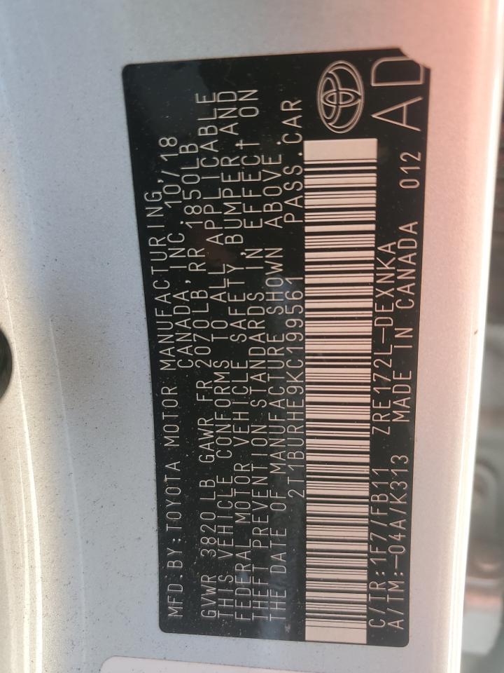 2019 TOYOTA COROLLA