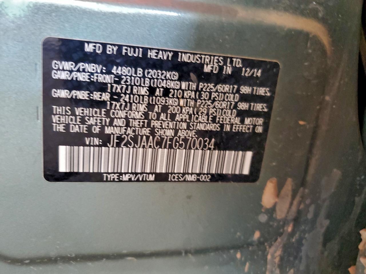 2015 SUBARU FORESTER