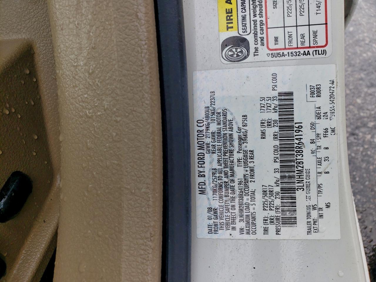 2008 LINCOLN MKZ