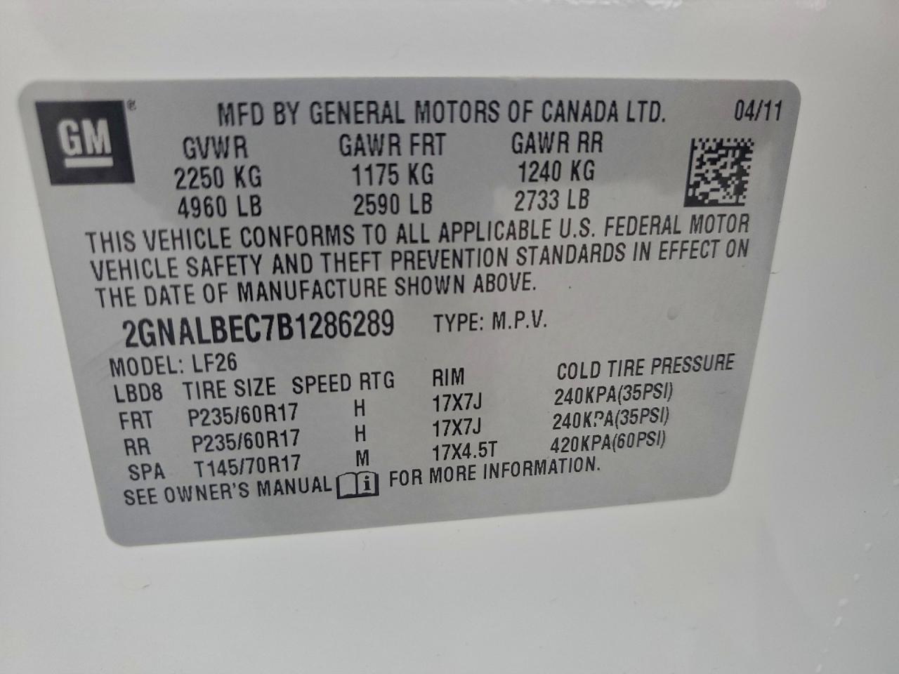 2011 CHEVROLET EQUINOX