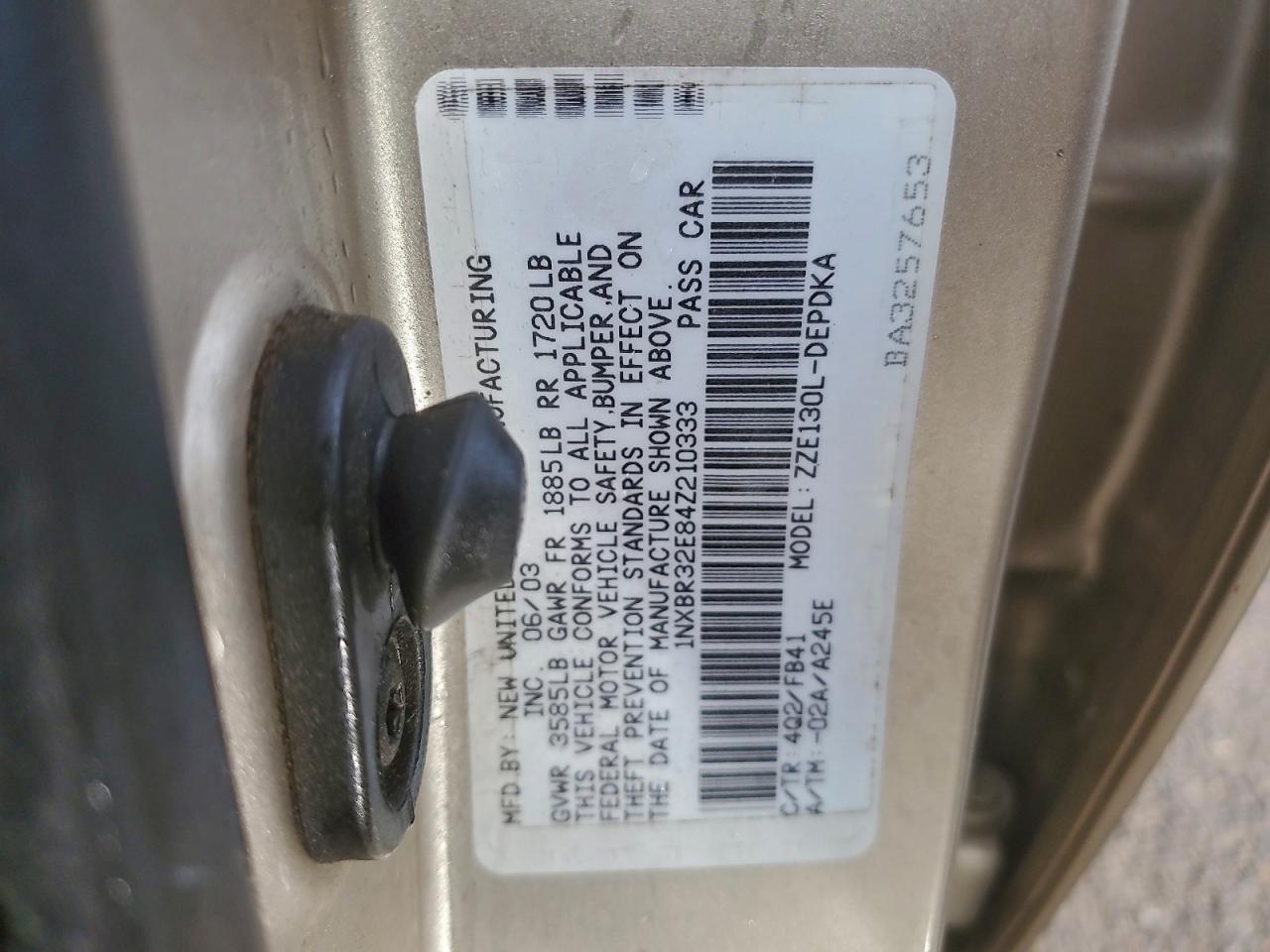 2004 TOYOTA COROLLA