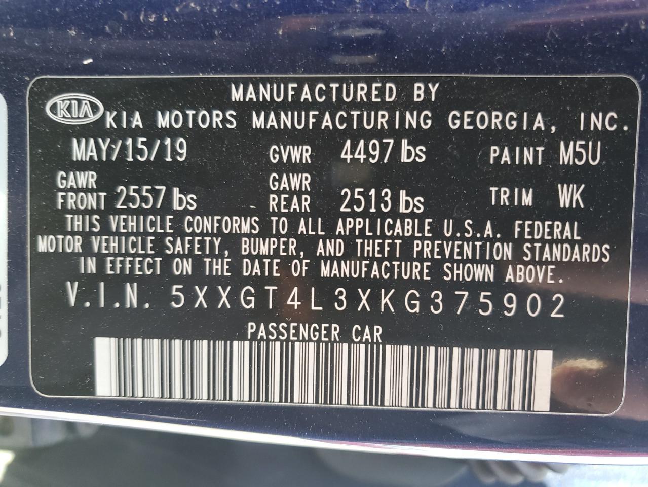 2019 KIA OPTIMA