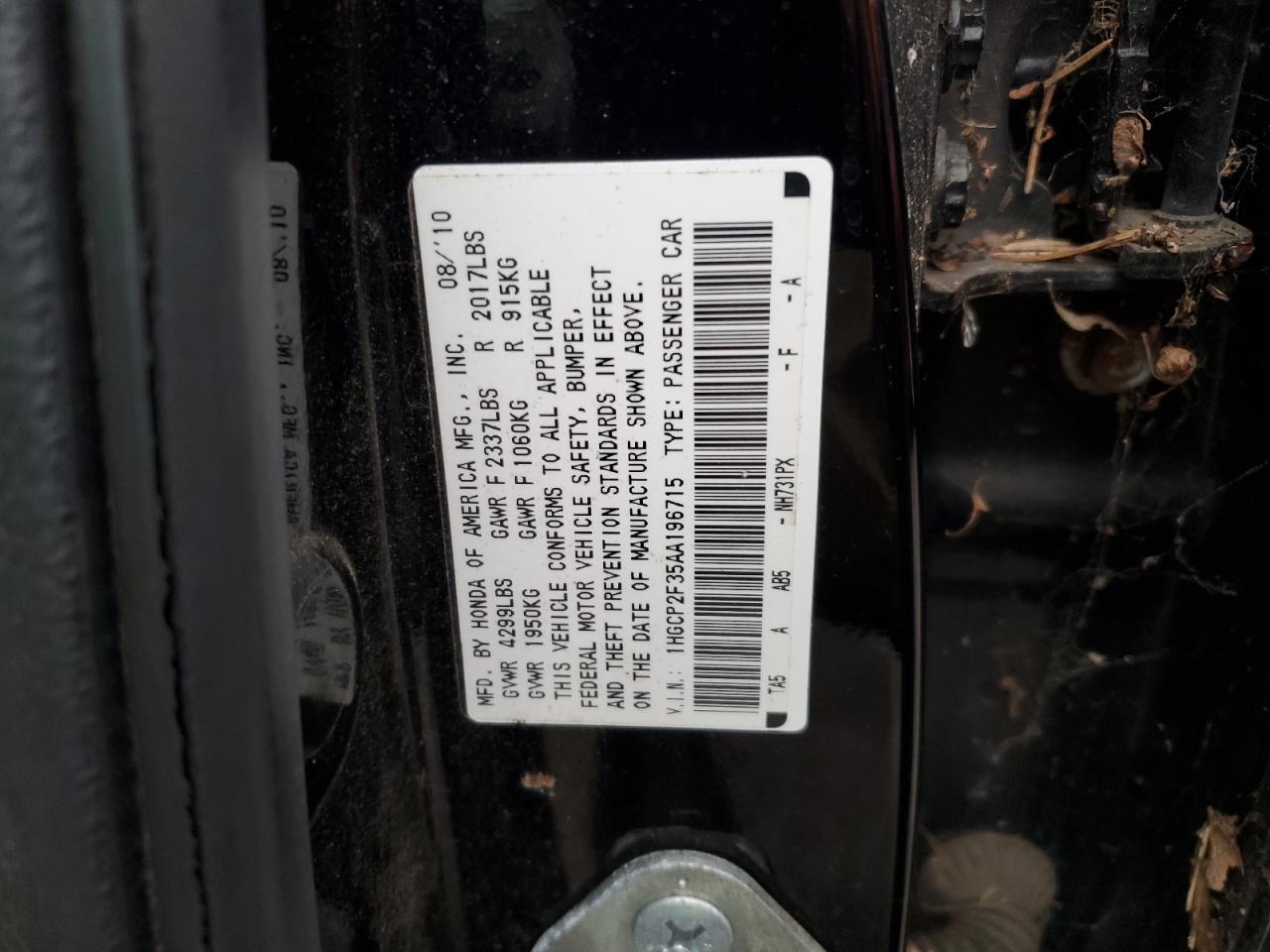 2010 HONDA ACCORD
