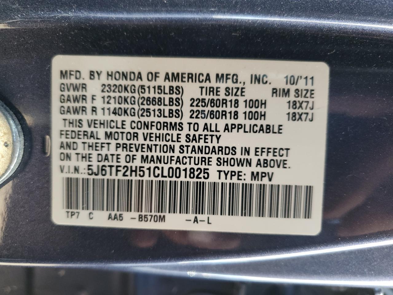 2012 HONDA Crosstour