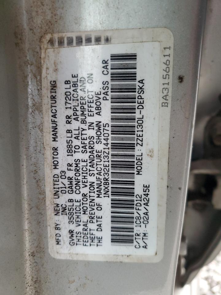 2003 TOYOTA COROLLA